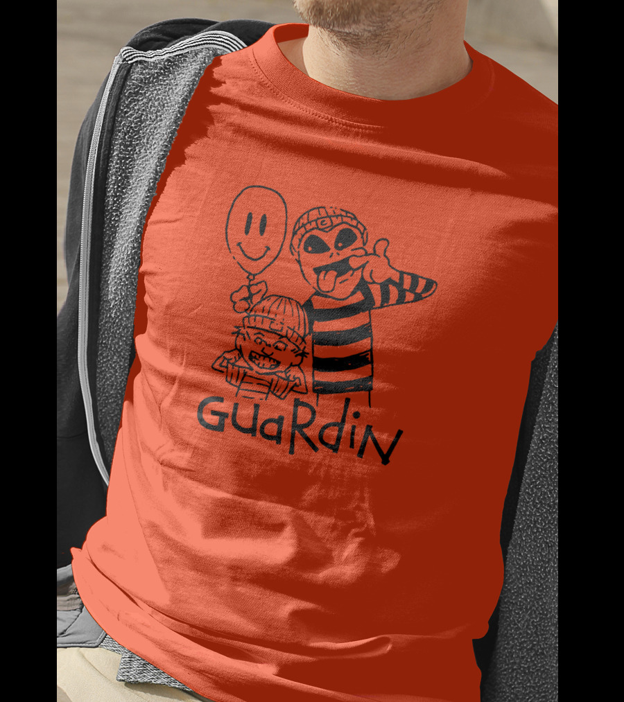 Calvin And Hobbs Guardin Graffiti Style Mischief Balloon T-Shirt