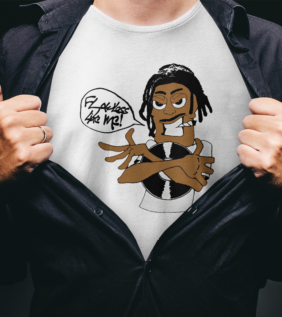 Flawless Like Me Vinyl Graphic Character With Crossed Arms And Vinyl Record T-Shirt