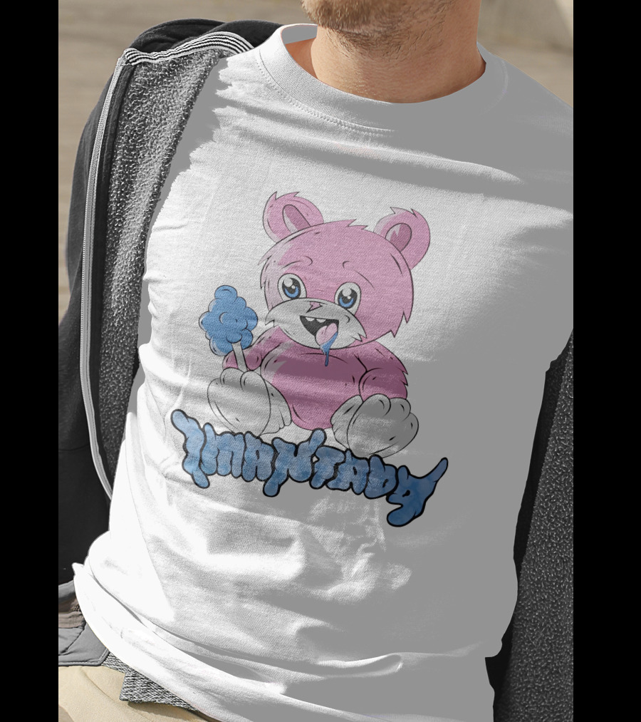 Camiseta Fluffy Cute Imantado Bear With Candyfloss T-Shirt