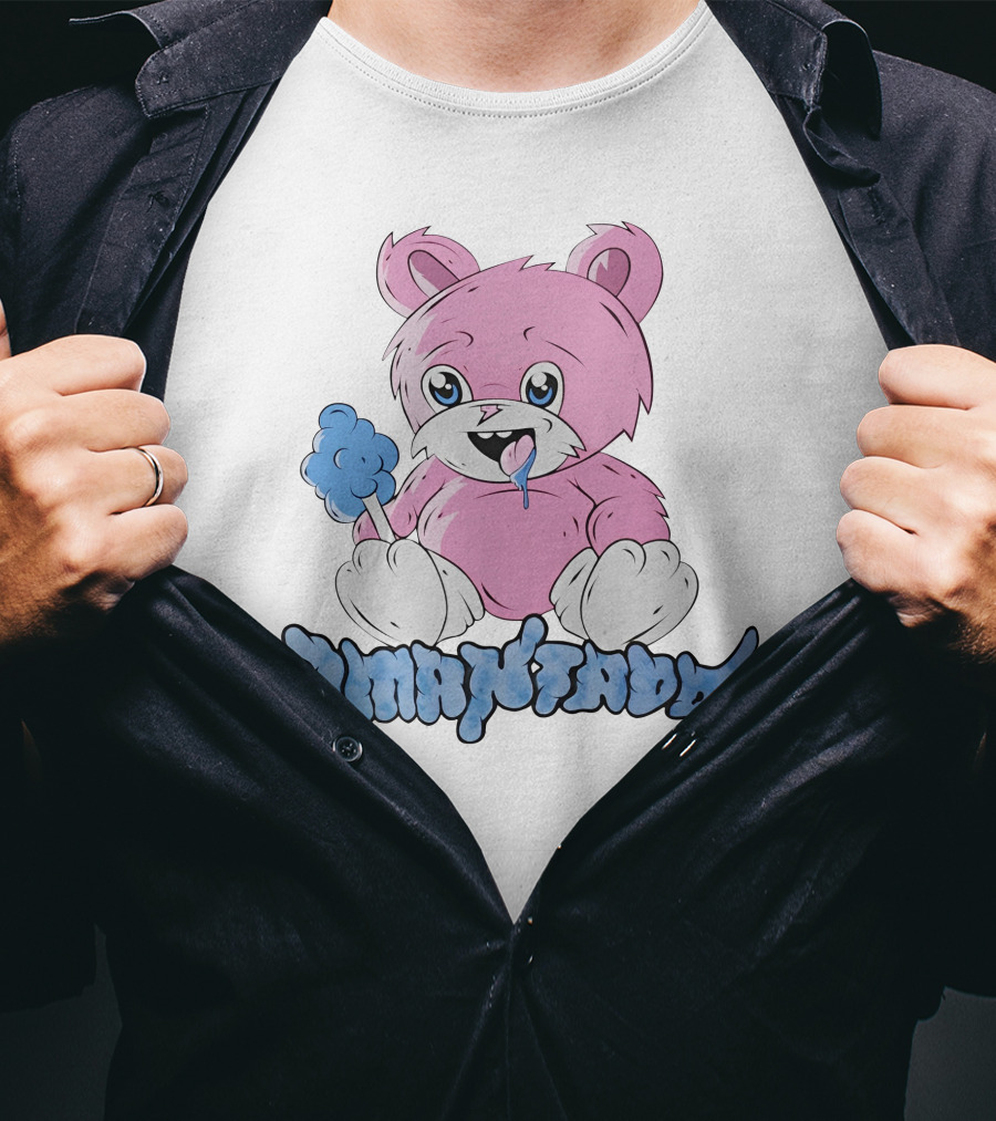 Camiseta Fluffy Cute Imantado Bear With Candyfloss T-Shirt