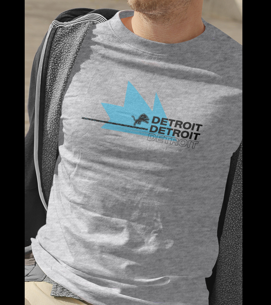 Ninja X Detroit Lions Midwest Blue Lion Emblem T-Shirt
