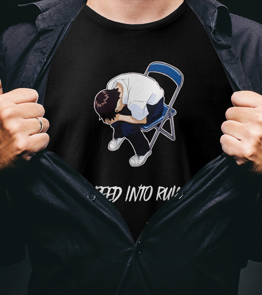 Speed Into Ruin Anime Guy On Folding Chair T-Shirt