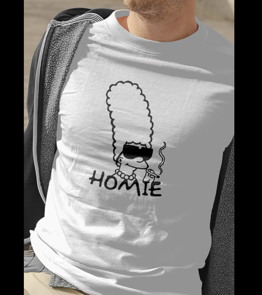 Marge Simpson Homie Smoking With Sunglasses T-Shirt