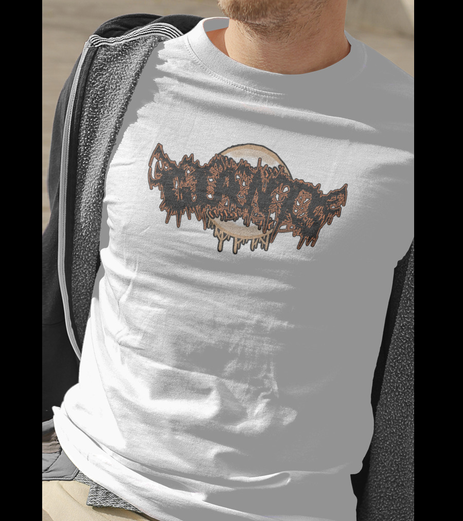 Deathcore Giants Horror Dripping Typography T-Shirt