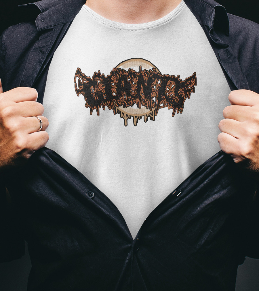 Deathcore Giants Horror Dripping Typography T-Shirt