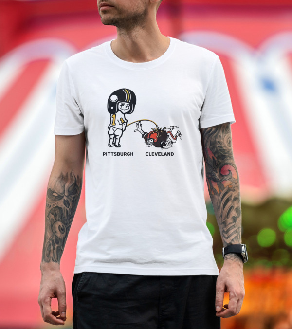 Premium T-Shirt: Yinzers Pittsburgh Cleveland Football Rivalry Cartoon T-Shirt Yinzers Pittsburgh Cleveland Football Rivalry Cartoon T-Shirt