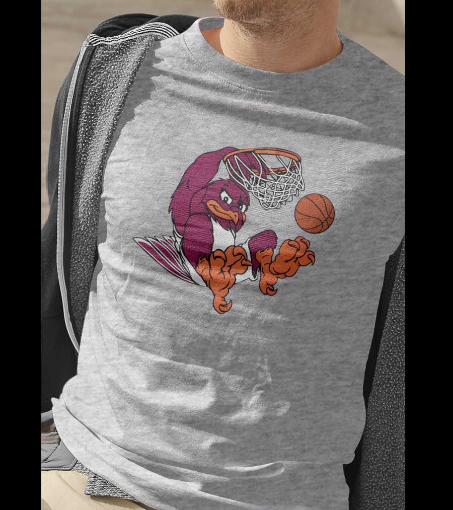 Clark Ruhland Hokiebird Basketball Dunk T-Shirt