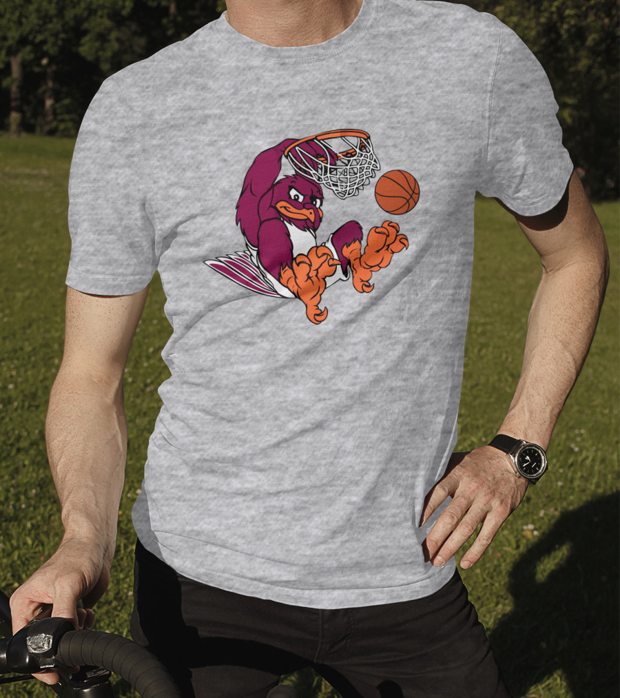 Clark Ruhland Hokiebird Basketball Dunk T-Shirt