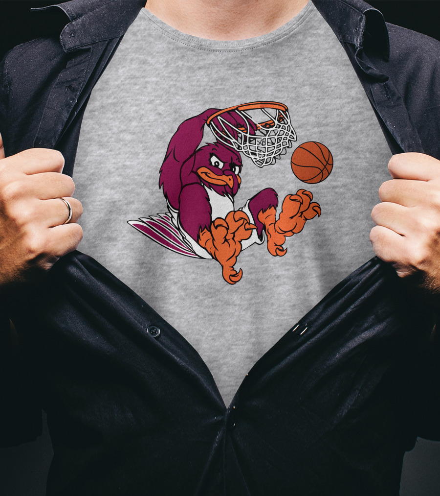 Clark Ruhland Hokiebird Basketball Dunk T-Shirt