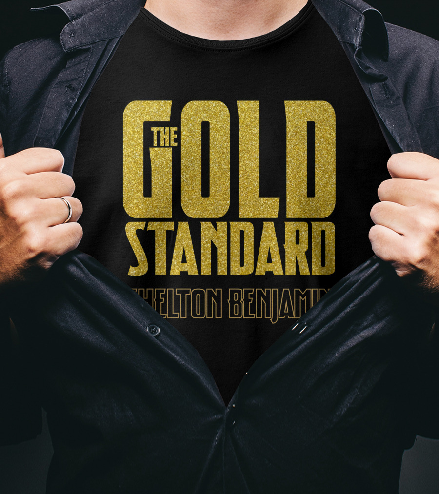 The Gold Standard Shelton Benjamin Gold Lettering T-Shirt