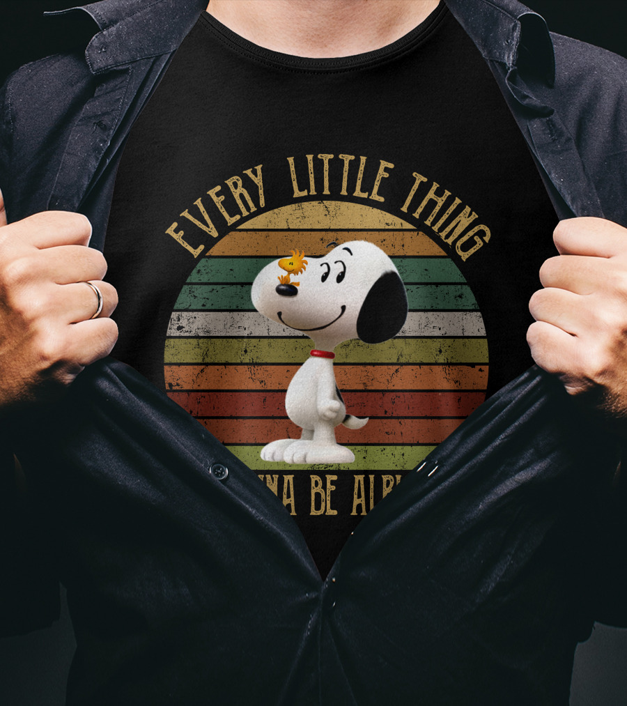 Every Little Thing Gonna Be Alright Snoopy Woodstock Vintage Circle T-Shirt