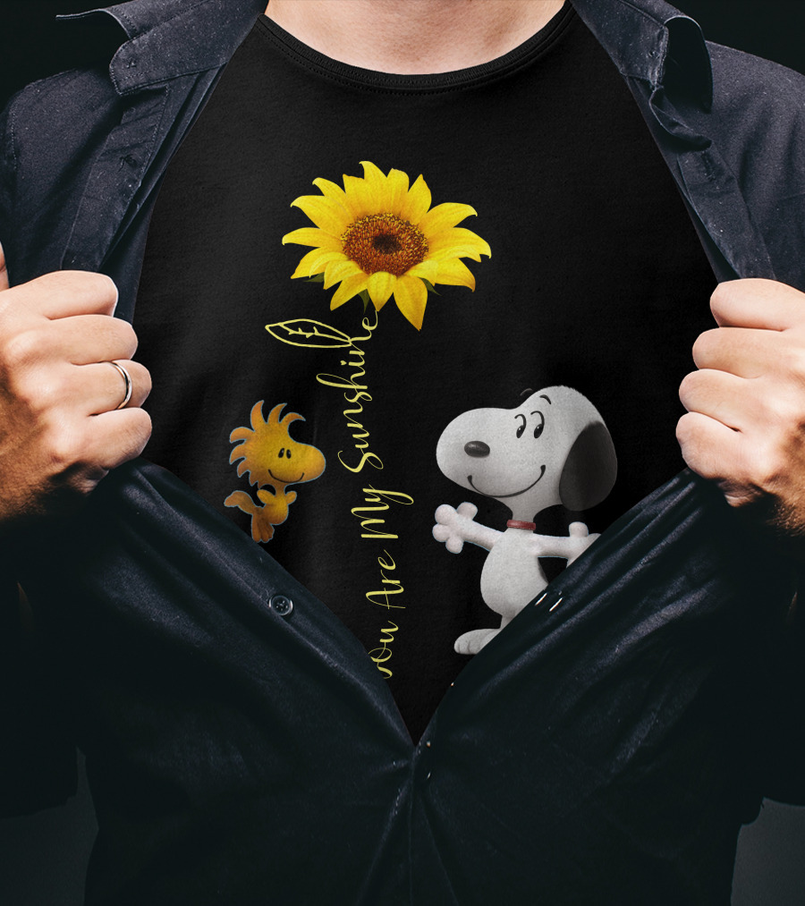 Snoopy And Woodstock You Are My Sunshine Sunflower T-Shirt