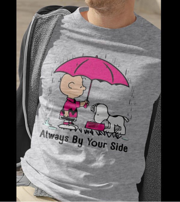 Always By Your Side Charlie Brown Snoopy Umbrella T-Shirt