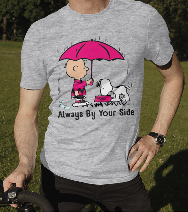 Always By Your Side Charlie Brown Snoopy Umbrella T-Shirt