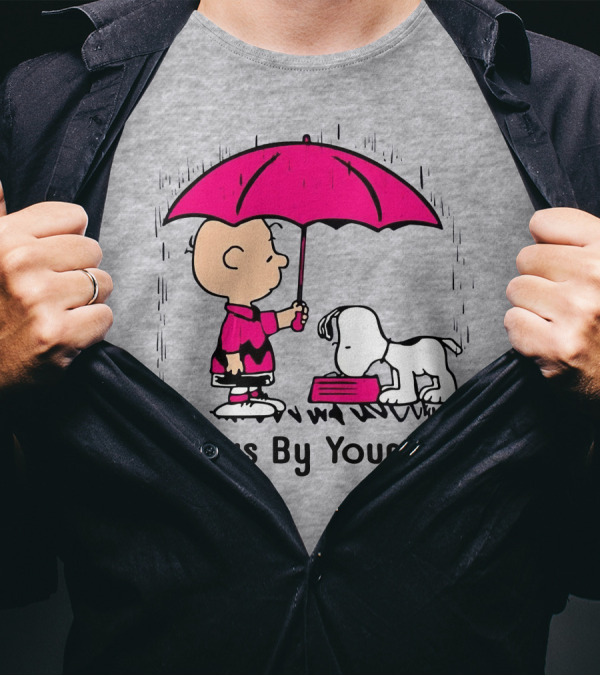 Always By Your Side Charlie Brown Snoopy Umbrella T-Shirt