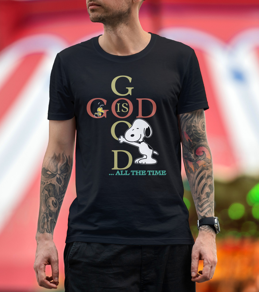 Snoopy and Woodstock God Is Good All The Time Peanuts Collection T-Shirt