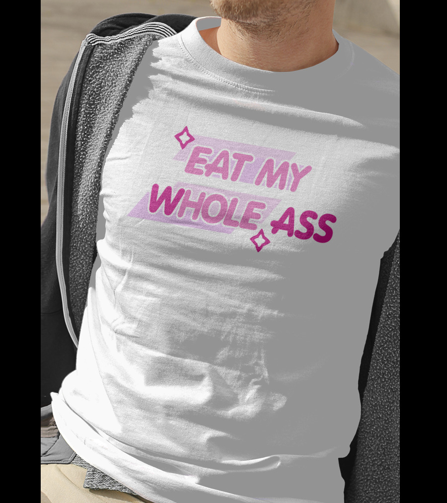 Glizzy GaymerTTV Eat My Whole Ass Streamelements Store Bold Text With Star Accents T-Shirt