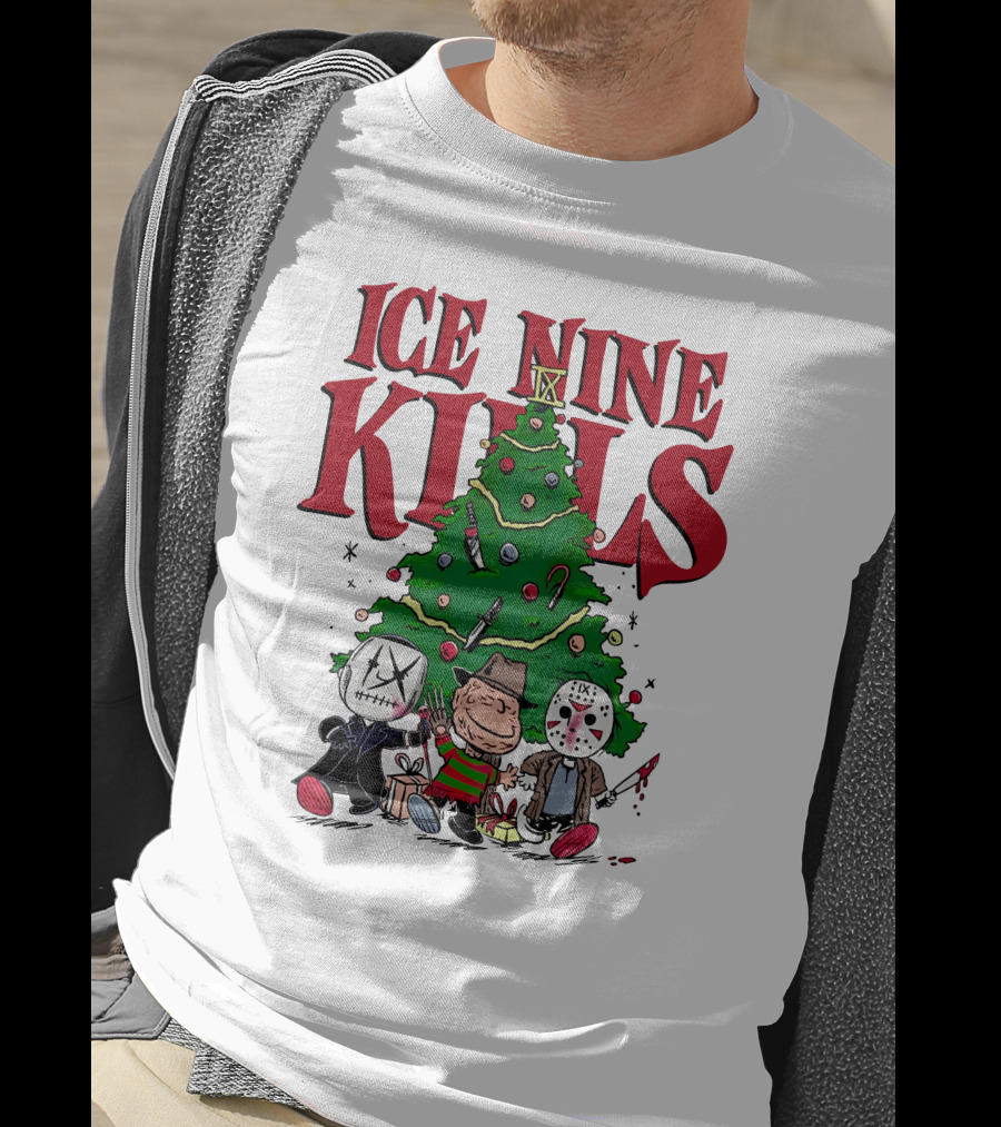 Merry Christmas Ice Nine Kills Horror Characters Christmas Tree T-Shirt
