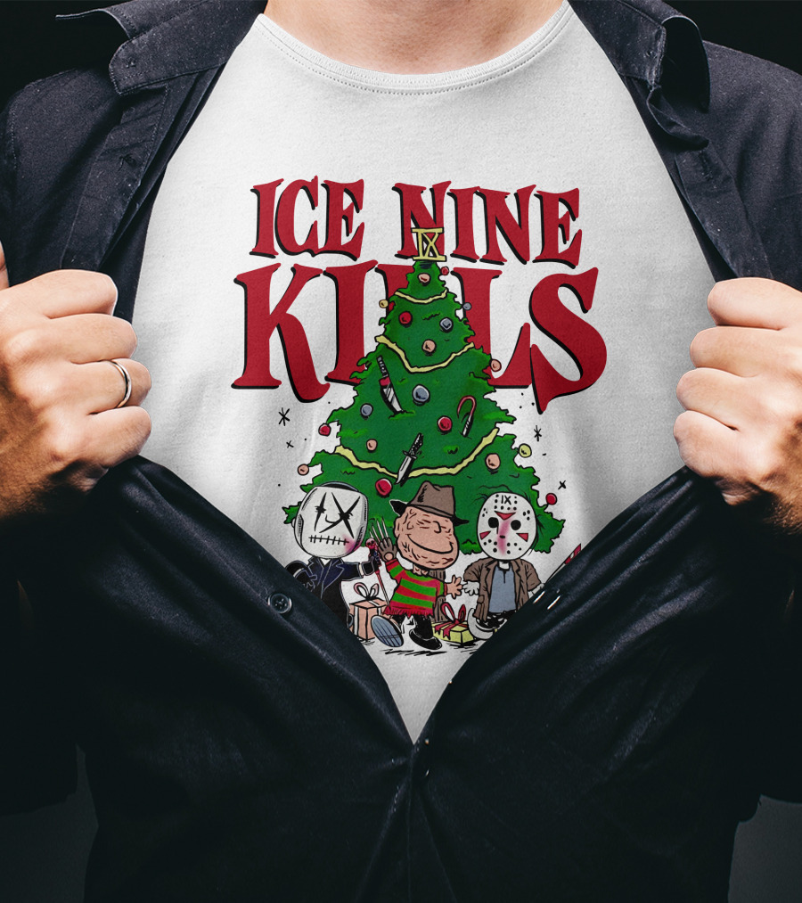 Merry Christmas Ice Nine Kills Horror Characters Christmas Tree T-Shirt