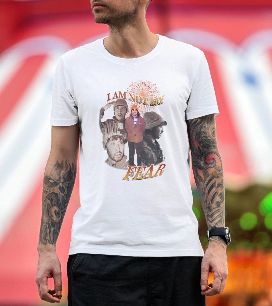 I Am Not My Fear Fireworks and Collage Portraits T-Shirt