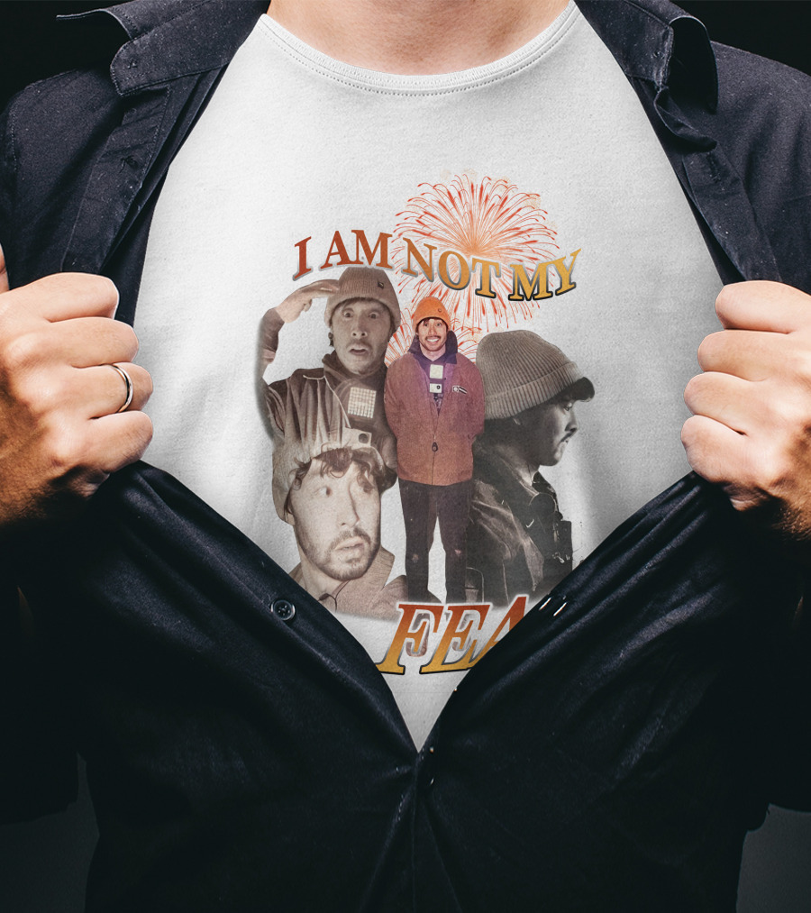 I Am Not My Fear Fireworks And Collage Portraits T-Shirt