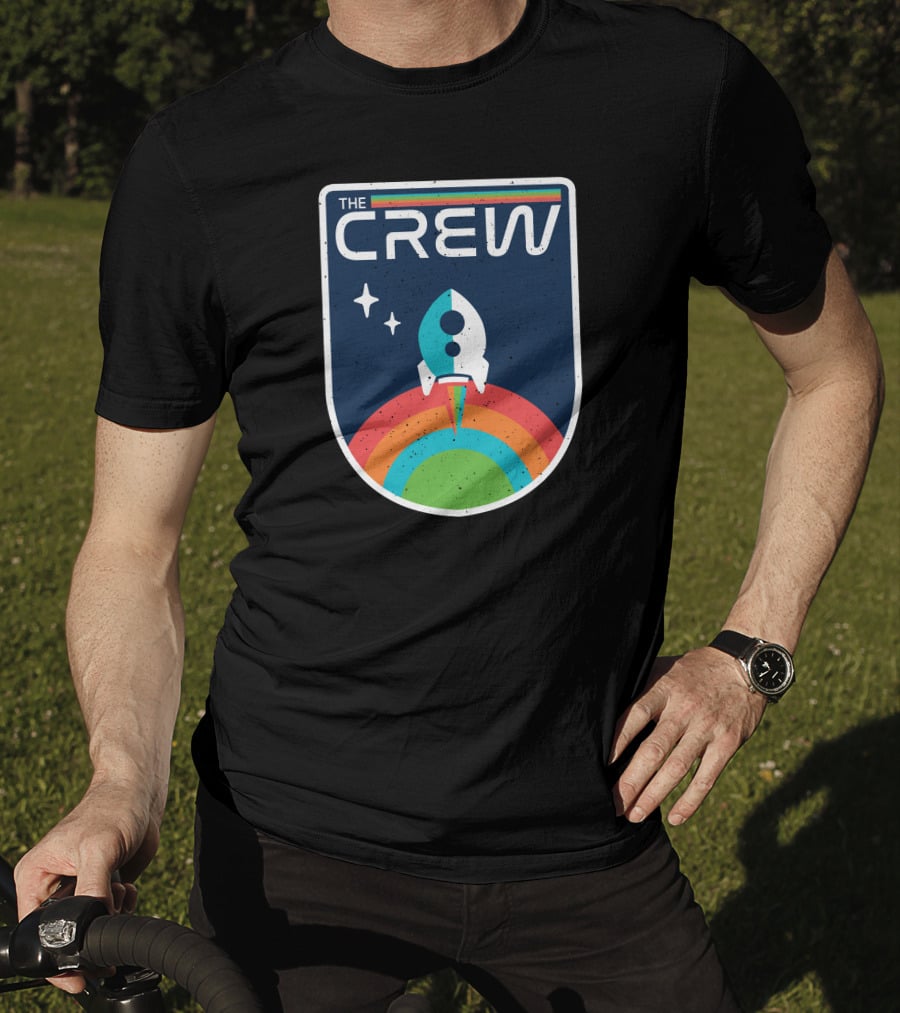 THE CREW Vintage Rocket Launch Cosmic Rainbow T-Shirt