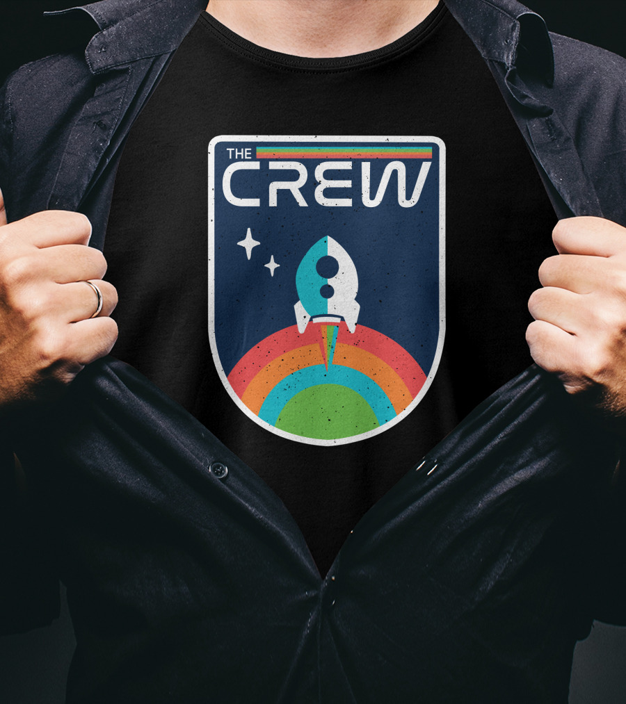THE CREW Vintage Rocket Launch Cosmic Rainbow T-Shirt