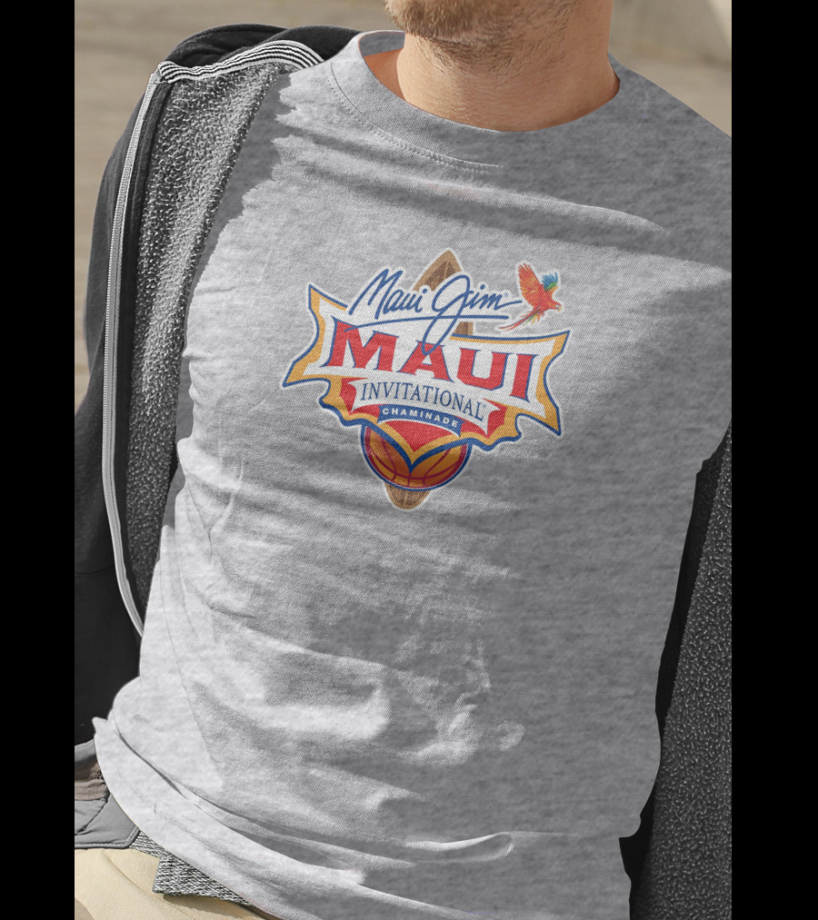 Maui Jim Invitational Chaminade Basketball Surfboard Logo עם תוכי T-Shirt