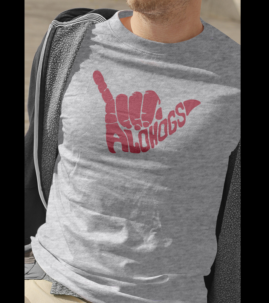 Shaka Hand Gesture With Alohogs Text T-Shirt