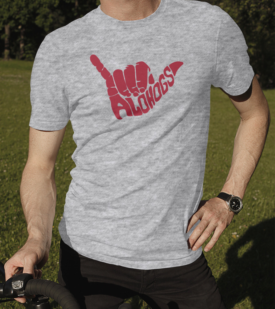 Shaka Hand Gesture With Alohogs Text T-Shirt