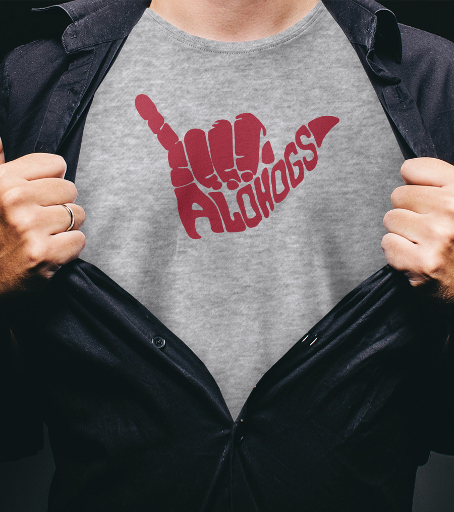 Shaka Hand Gesture With Alohogs Text T-Shirt
