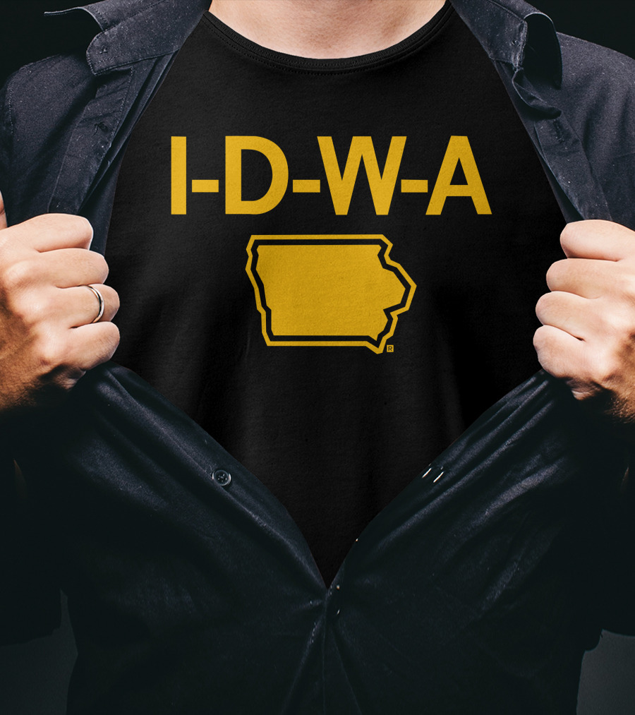 IDWA Yellow Iowa Outline T-Shirt