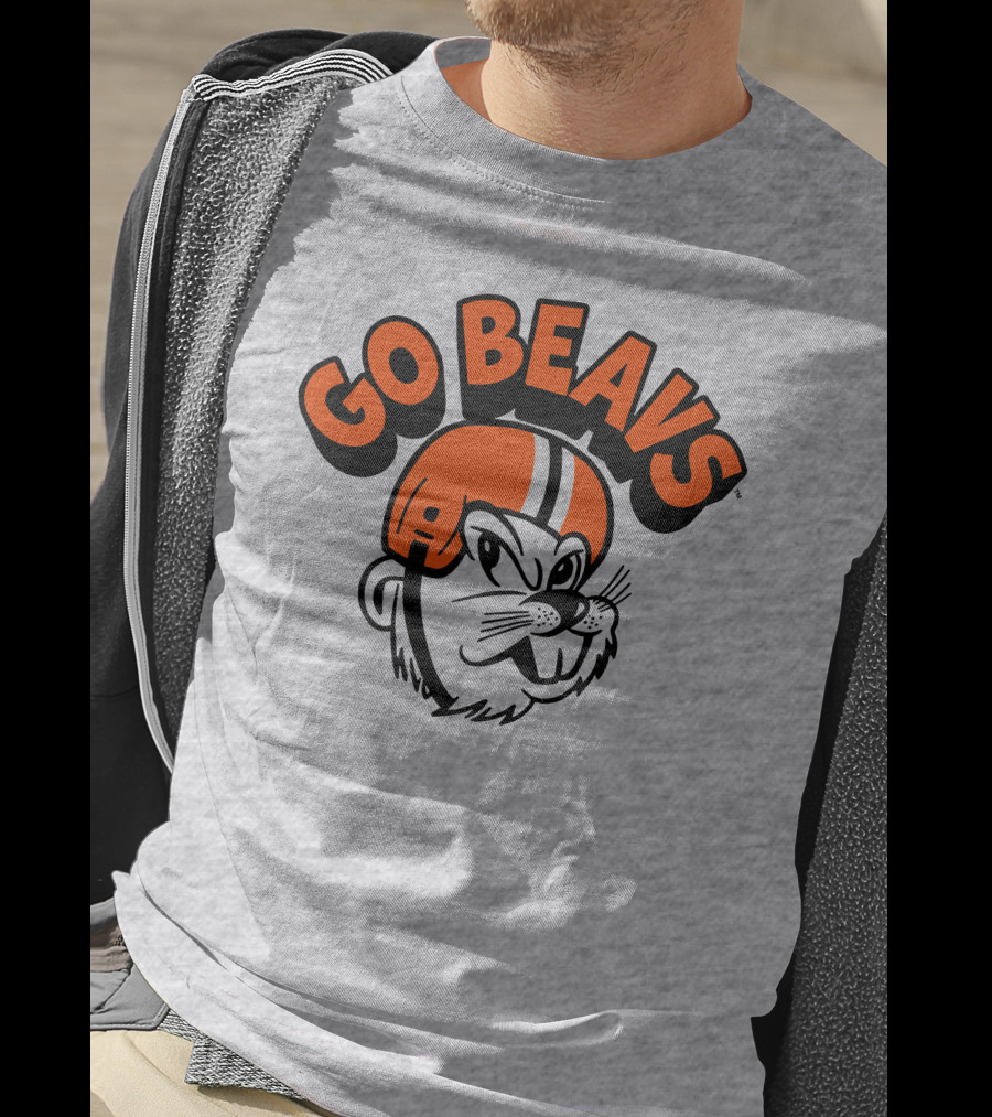 Vintage OSU Go Beavs Football Beaver Mascot T-Shirt