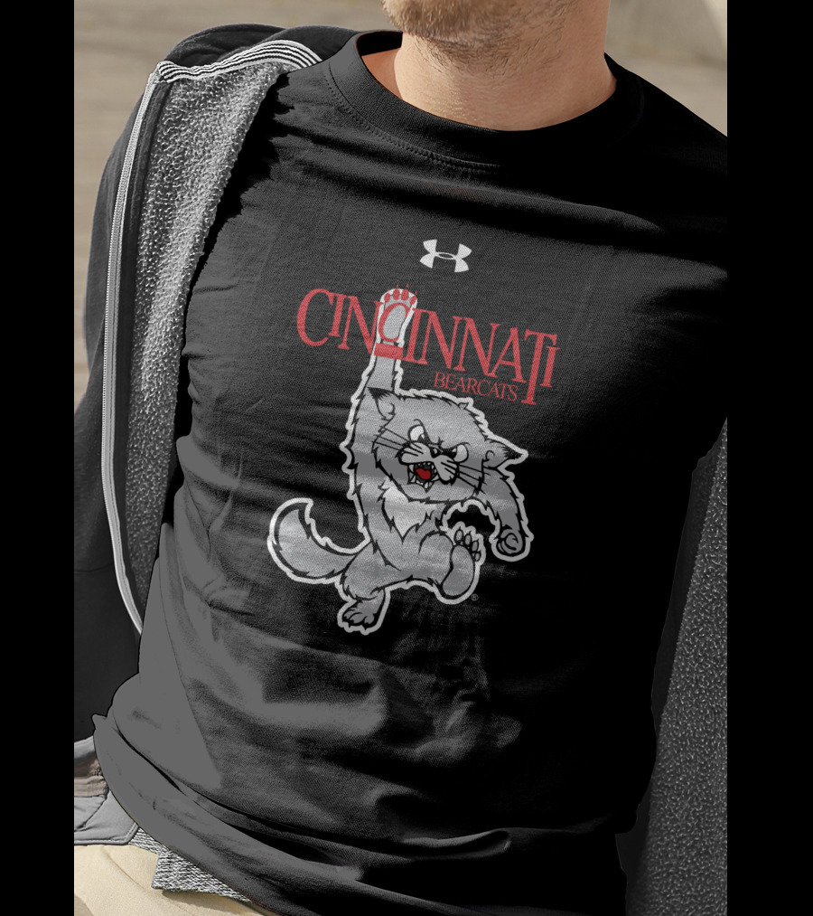 Cincinnati Bearcats 1990s Vault Logo Under Armour Retro Jumping Bearcat T-Shirt