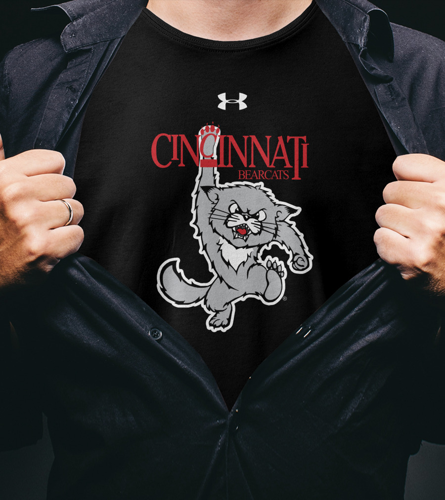 Cincinnati Bearcats 1990s Vault Logo Under Armour Retro Jumping Bearcat T-Shirt