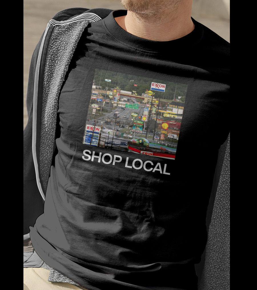 Breezewood Pennsylvania Shop Local Exxon Shell Highway Signs T-Shirt