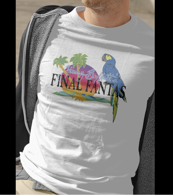 Jimmy Buffett Final Fantasy Tropical Parrot And Palm Sunset T-Shirt