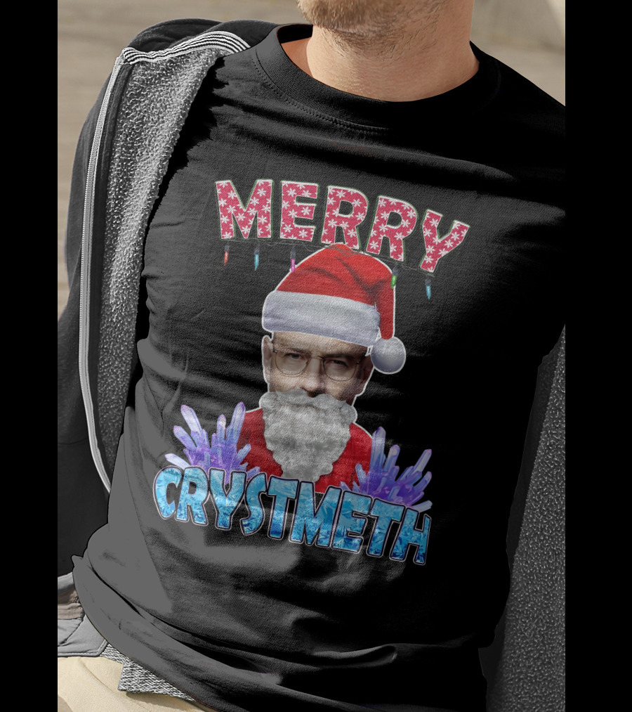 Merry Crystmeth Santa With Breaking Bad Inspired Elements T-Shirt