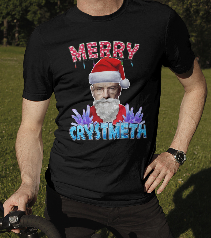 Merry Crystmeth Santa With Breaking Bad Inspired Elements T-Shirt