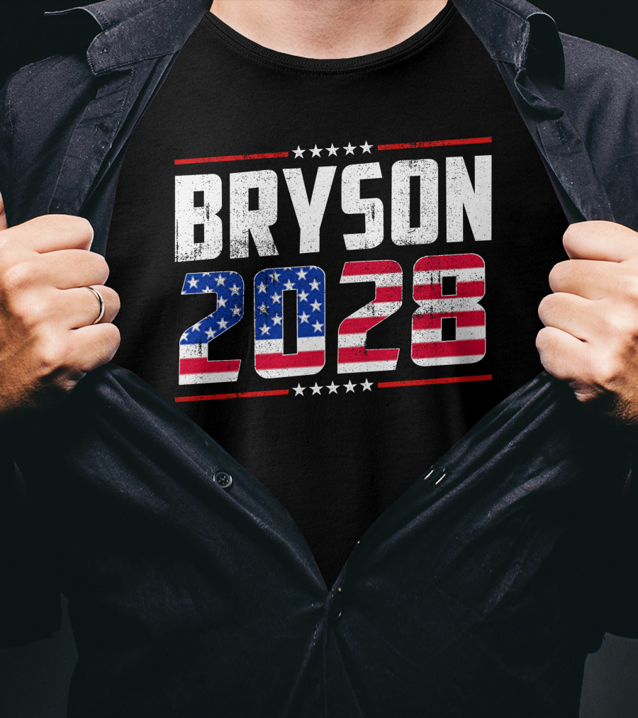BRYSON 2028 American Flag Stars Stripes T-Shirt