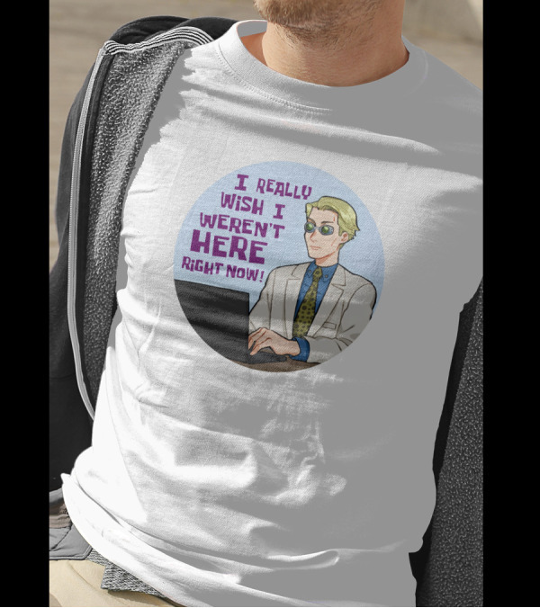 I Really Wish I Weren't Here Right Now Jujutsu Character With Sunglasses T-Shirt