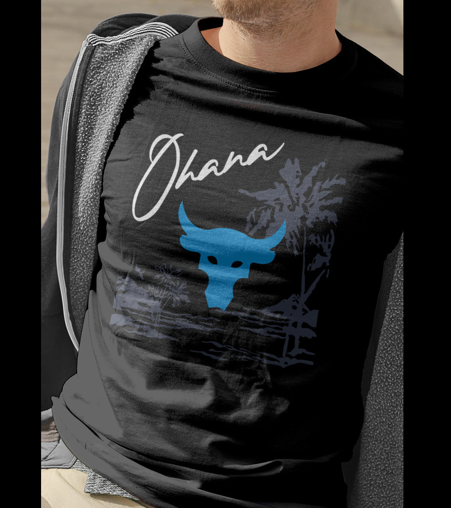 Ohana Blue Bull Tropical Landscape T-Shirt