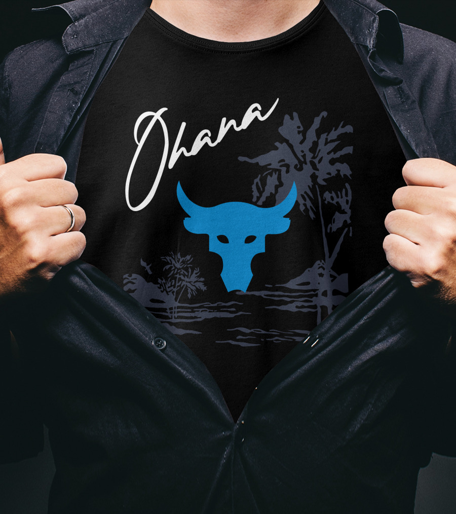 Ohana Blue Bull Tropical Landscape T-Shirt