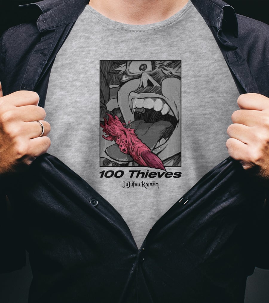 100 Thieves Jujutsu Kaisen Collaboration Manga T-Shirt