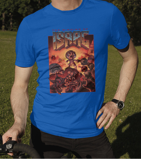The Binding Of Isaac Dramatic Monster Battle Scene With Detailed Character T-Shirt