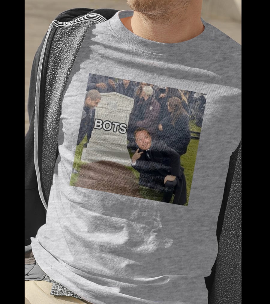 Elon Musk Bots Meme Graveyard Scene T-Shirt