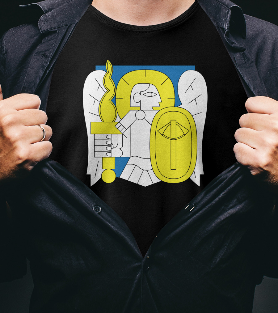 Kyiv Archangel With Torch And Shield Iconic T-Shirt