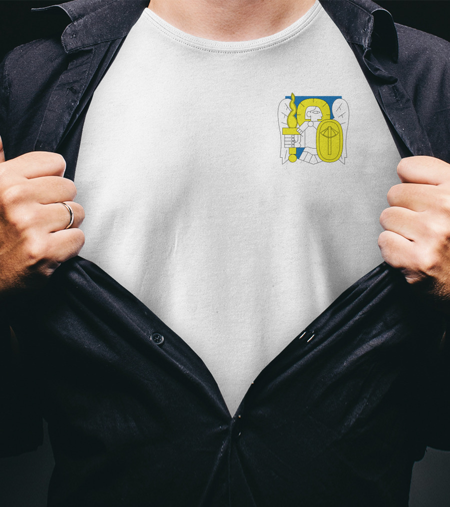 Kyiv Archangel St. Michael Emblem Blue Yellow T-Shirt