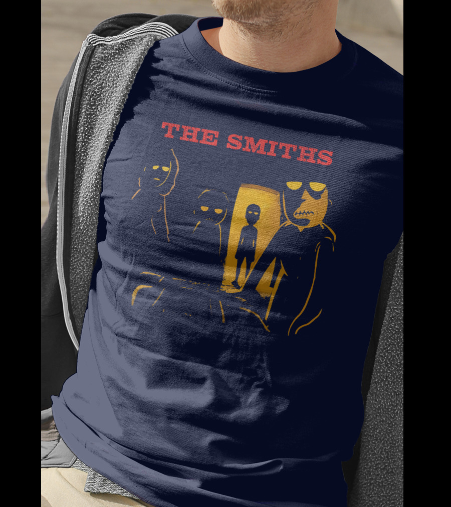 THE SMITHS Yellow Characters In Darkened Room With Doorway Light T-Shirt