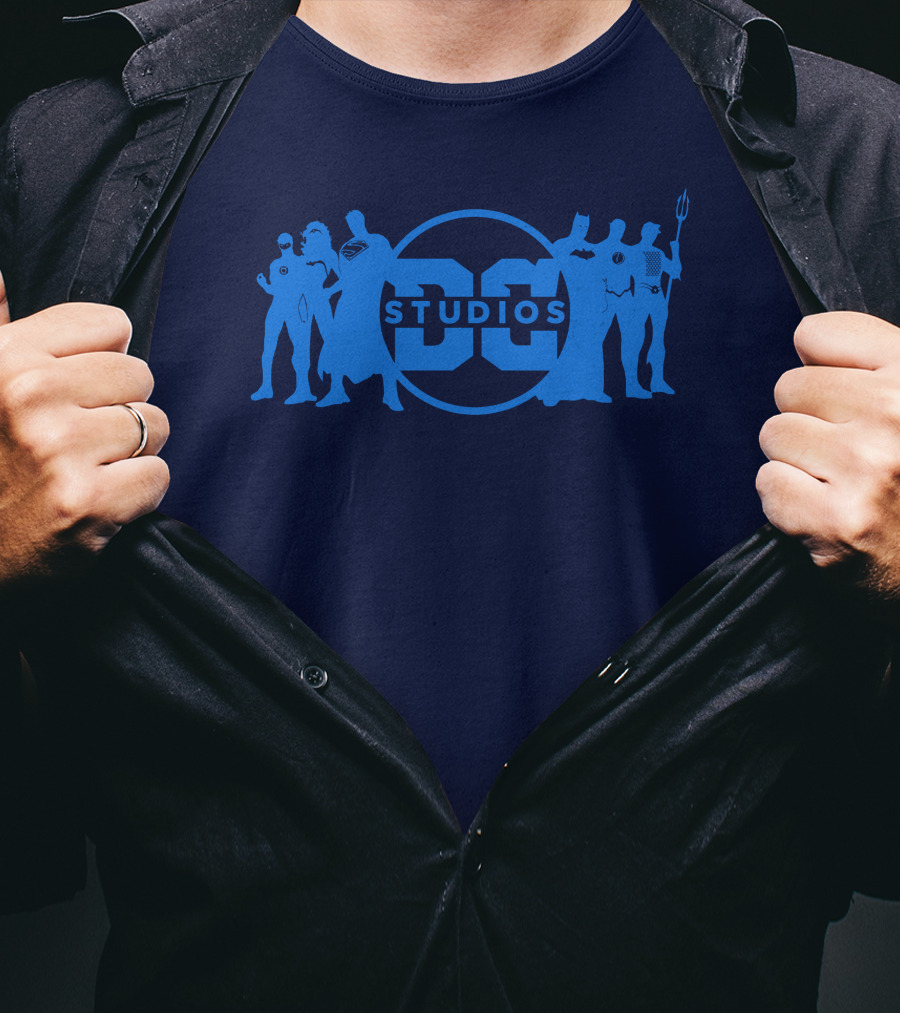DC Studios Superheroes Silhouettes Logo Iconic Characters T-Shirt